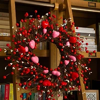18in. Artificial Valentine's Day Heart & Berry Twig Wreath
