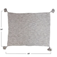 Hello Honey® Brown & Cream Cotton Throw Blanket with Oversized Tassels