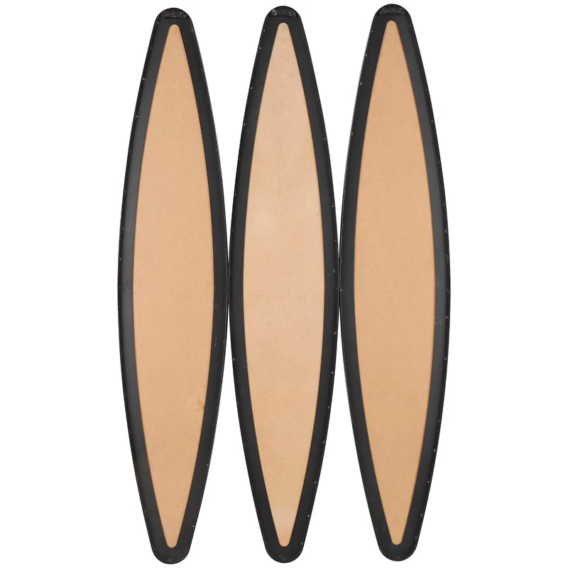 10" x 47" Black Metal  Elongated Oval Wall Mirror Set