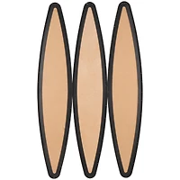 10" x 47" Black Metal  Elongated Oval Wall Mirror Set