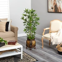 4.5ft. Bamboo Palm Tree in Decorative Planter