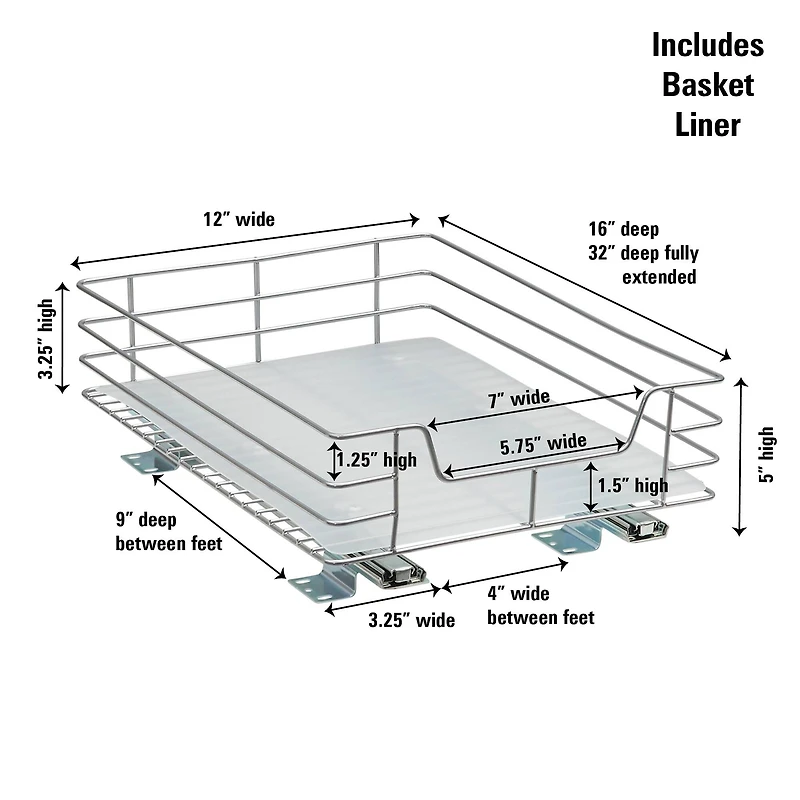 Household Essentials Glidez Lined Cabinet Organizer