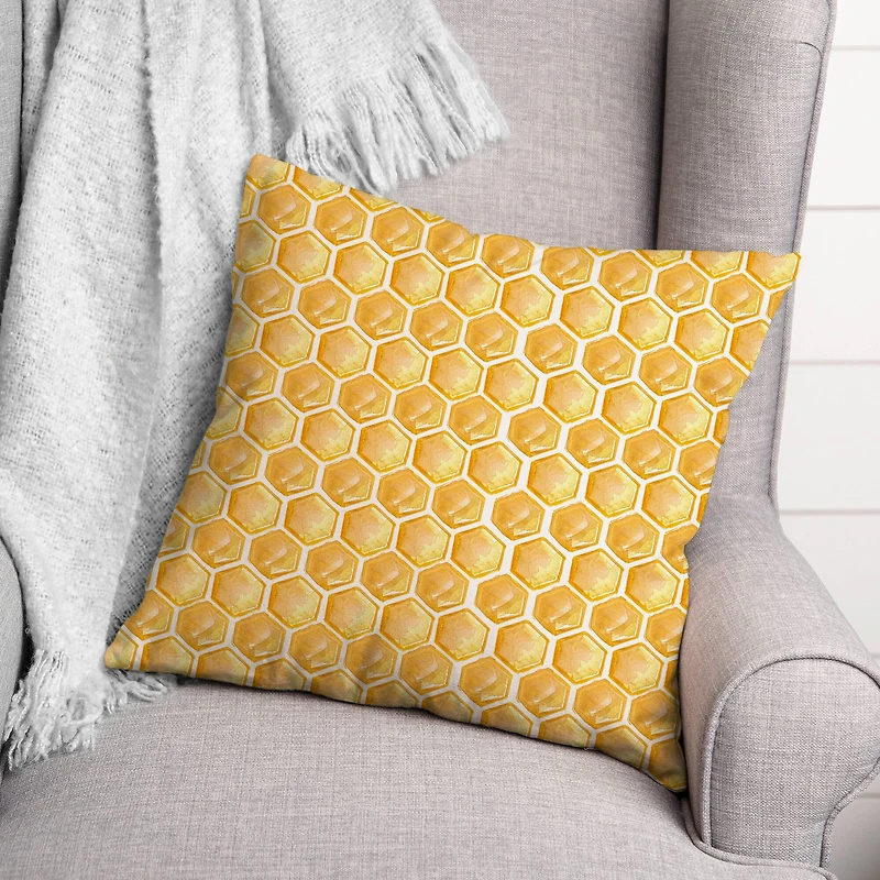 Painted Honeycomb 18" x 18" Throw Pillow