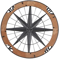 Grey Metal Nautical Compass Wall Decor, 22" x 2" x 22"