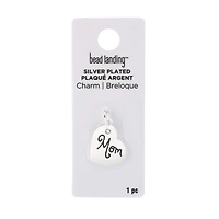 Silver Plated Mom Heart Charm by Bead Landing™