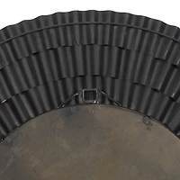 42" Silver Rustic Metal Round Wall Mirror