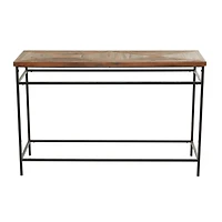 Brown Metal Rustic Console Table 30" x 48" x 16"