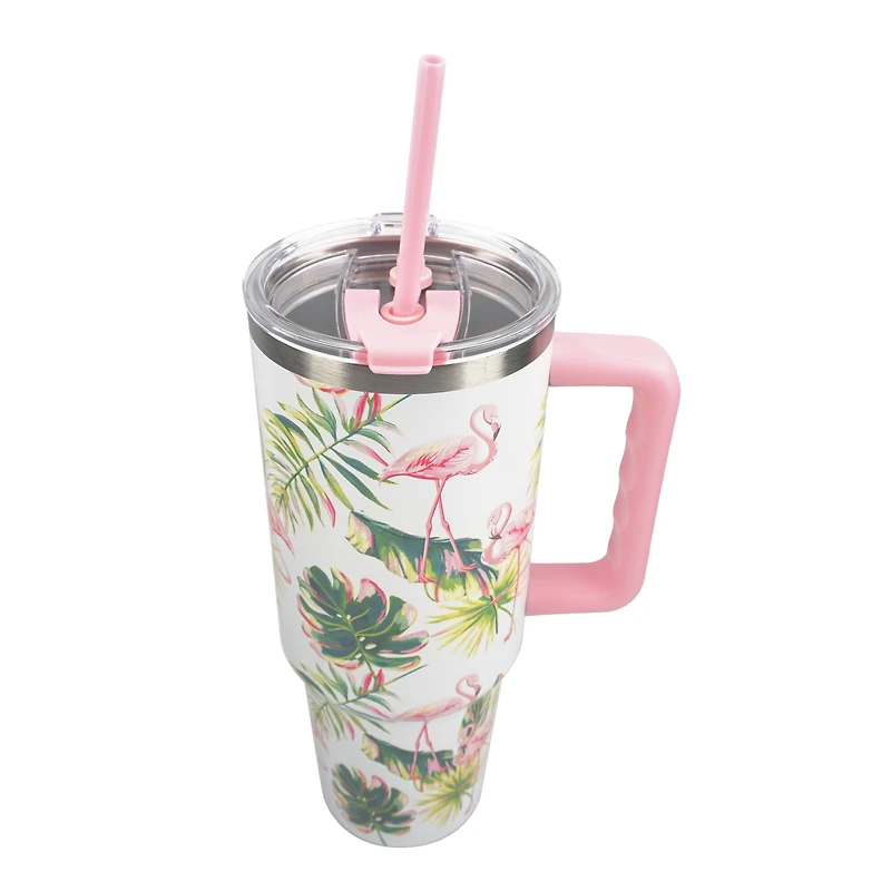 40oz. Flamingo Toss Stainless Steel Insulated Tumbler by Celebrate It™