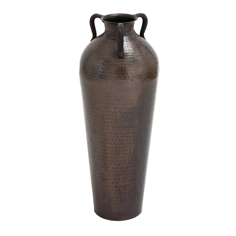 28" Brown Metal Rustic Vase
