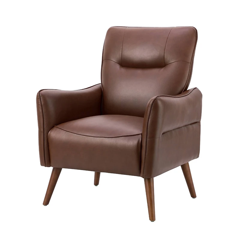 Karat Home Vegan Leather Wooden Upholstery Armchair