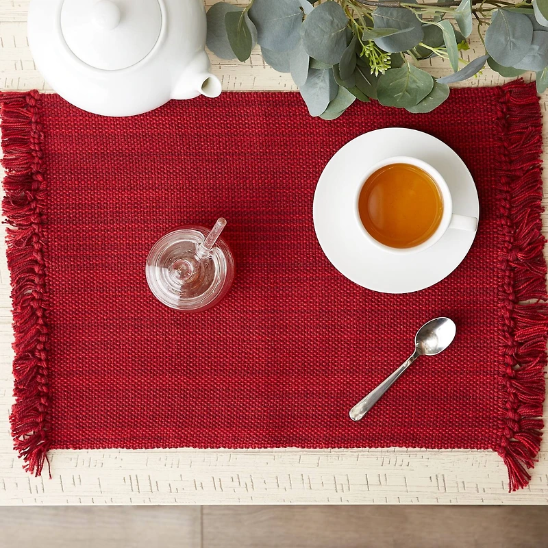 DII® Variegated Redwood Fringe Placemats, 6ct.