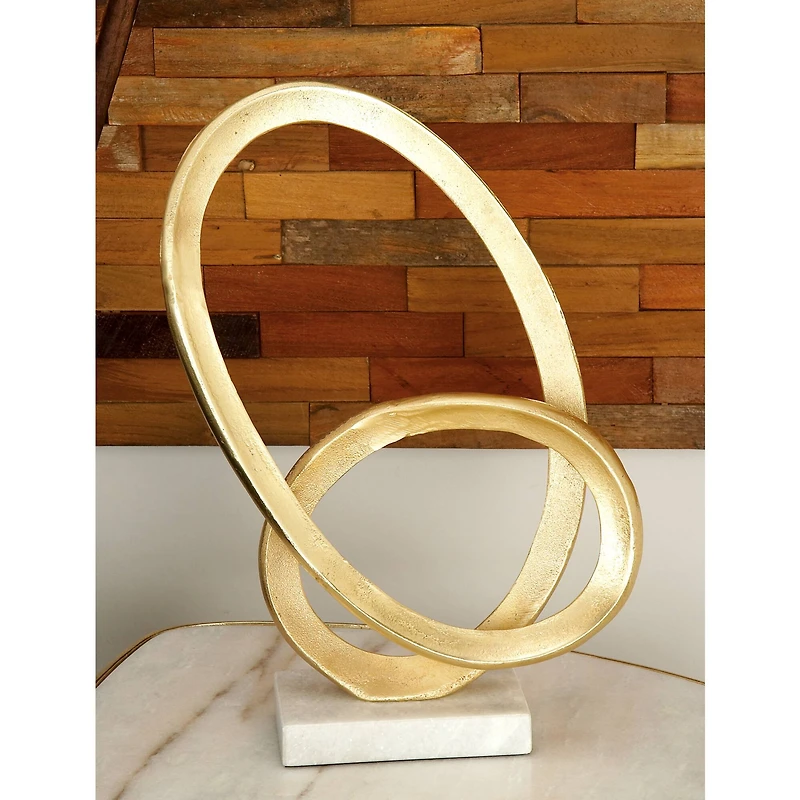 CosmoLiving by Cosmopolitan 17" Gold Aluminum Geometric Sculpture