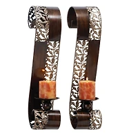 20" Brown Metal Traditional Wall Sconce, 2ct.