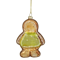 4.5" Bronze & Brown Glass Gingerbread Christmas Ornament