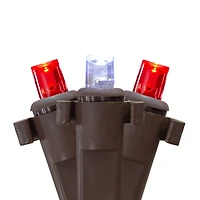 4' x 6' Red and White Micro LED Net Style Christmas Lights  Brown Wire