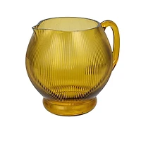 Hello Honey® 2.5qt. Amber Round Ribbed Glass Pitcher
