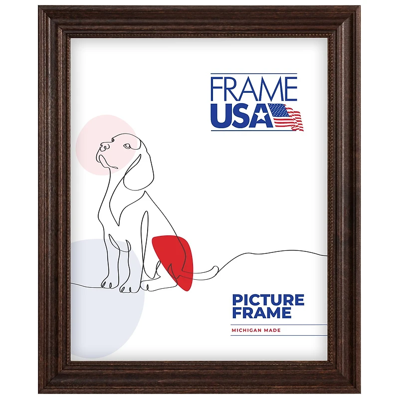 Frame USA Boardroom Walnut with Walnut Bead Single Image Picture Frame