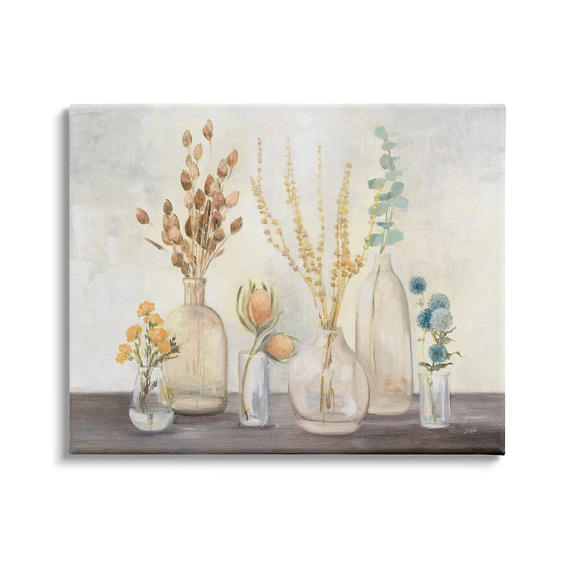 Stupell Industries Autumn Wildflower Farmhouse Bouquets Rustic Floral Painting Canvas Wall Art