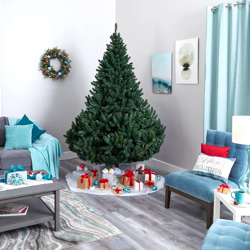 8ft. Pre-Lit Northern Rocky Spruce Artificial Christmas Tree, Clear LED Lights