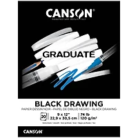 Canson® Graduate Foldover Black Drawing Pad, 9" x 12"