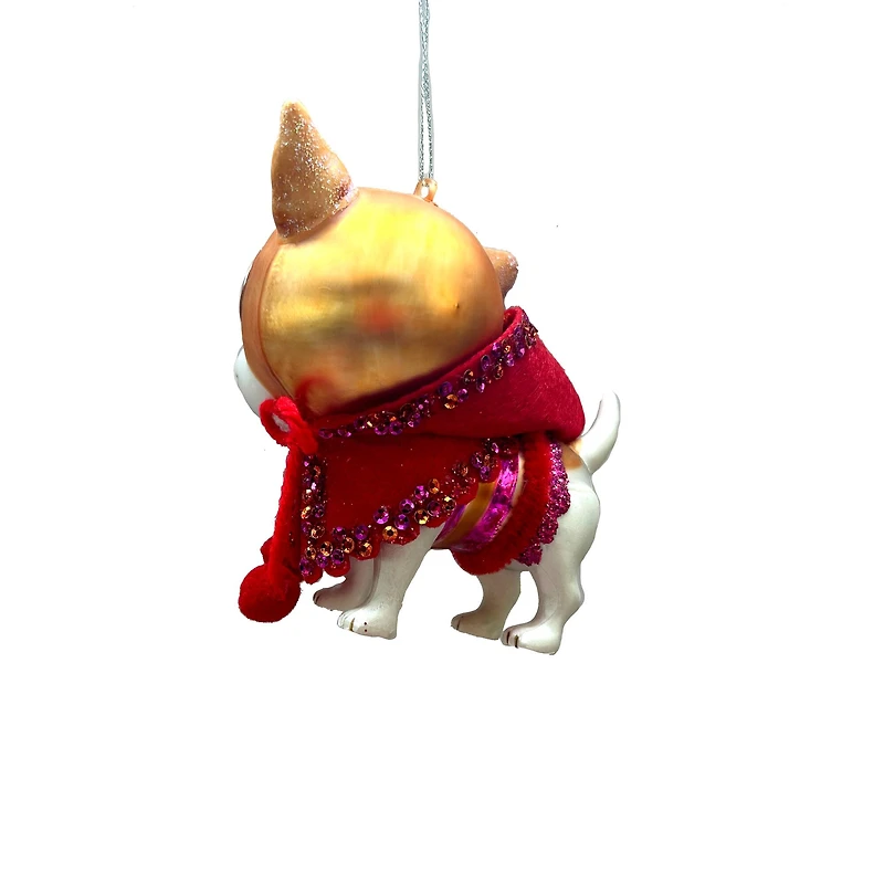 4" Chihuahua in Red Scarf Glass Ornament by Ashland®