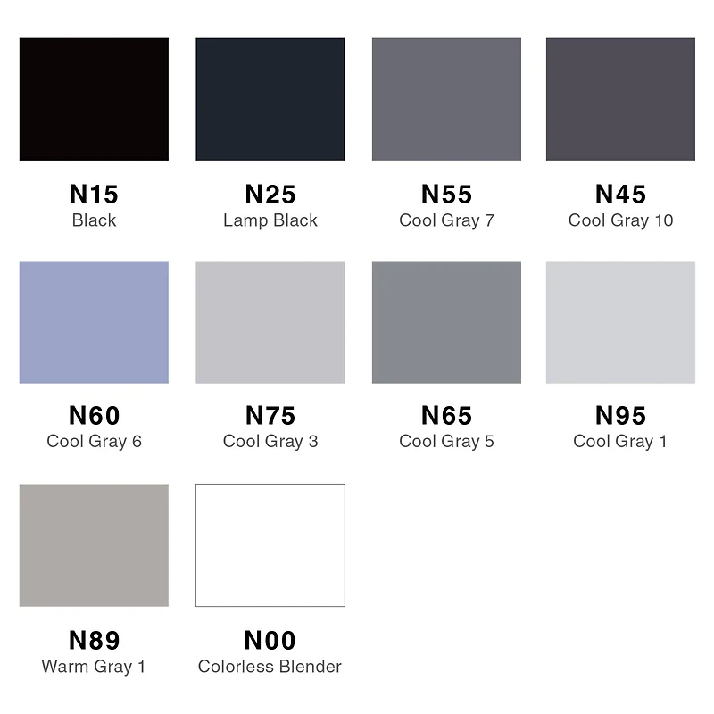 Tombow Grayscale Palette Dual Brush Pen Set