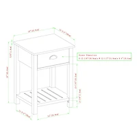 Walker Edison 18" Reclaimed Barnwood Country Drawer Side Table