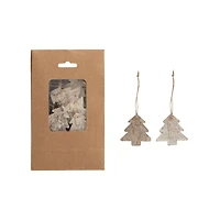 Hello Honey® 2.25" Natural Birch Bark Tree Shaped Ornaments with Jute Hangers, 21ct.
