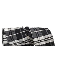 JAM Paper 4" x 10yd. Wired Grand Dupioni Plaid Ribbon with Sparkle Edge