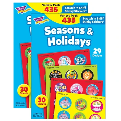 Trend Enterprises® Stinky Stickers® Seasons & Holidays Variety Pack, 2 Packs of 435ct.