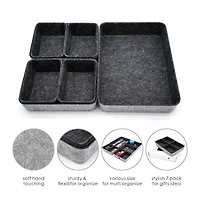 Welaxy Felt 7 Piece Drawer Organizer Tray Set