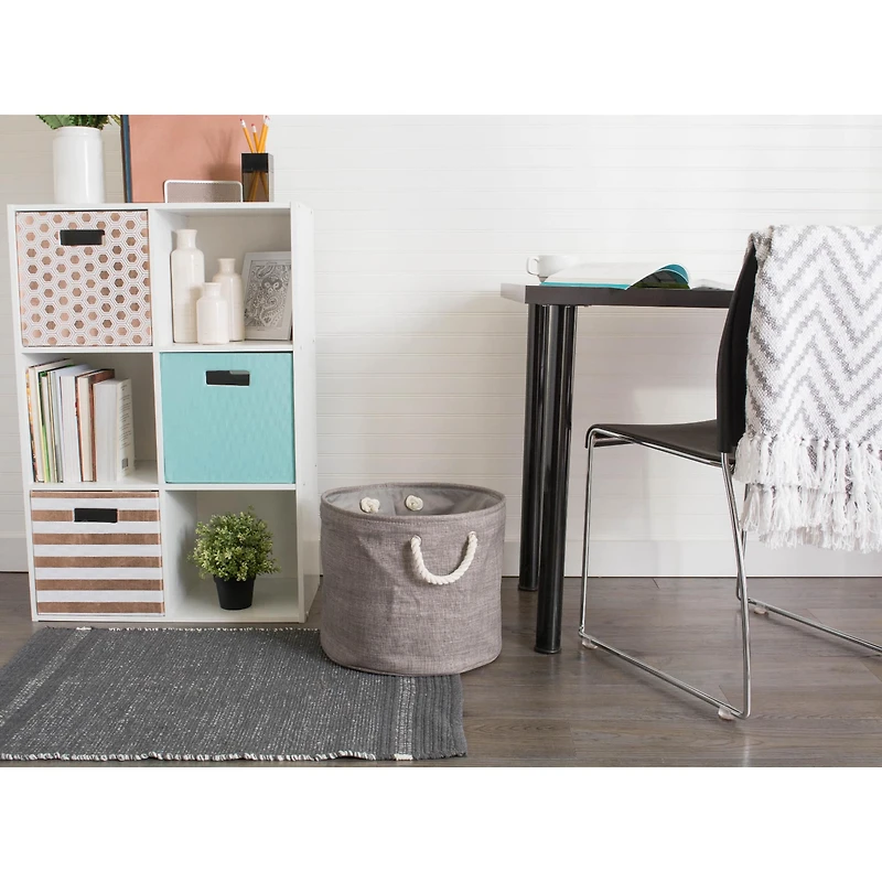 Medium Gray Polyester Variegated Round Bin