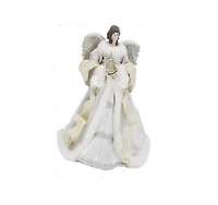 18" White & Silver Angel Christmas Tree Topper