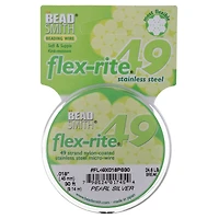 The Beadsmith® Flex-rite® 0.018" Pearl Silver 49 Strand Wire, 30ft.