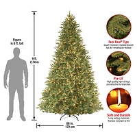 9 Ft. Pre-Lit Feel Real® Tiffany Fir Full Artificial Christmas Tree, Clear Lights