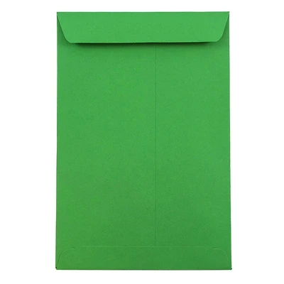 JAM Paper 6" x 9" Brite Hue Christmas Green Open End Catalog Colored Envelopes, 100ct.