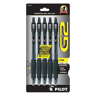 Pilot® G2 Black Retractable Gel Ink Rolling Ball Pen Set