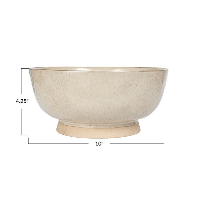 Hello Honey® 10" Cream Speckled Glaze Stoneware Bowl