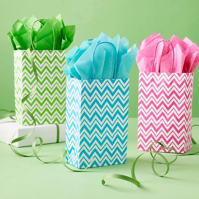 5.25" x 8.5" Bright Chevron Bag Value Pack By Celebrate It™