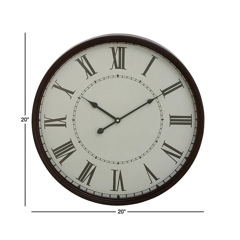 White Traditional Metal Wall Clock