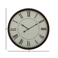 White Traditional Metal Wall Clock