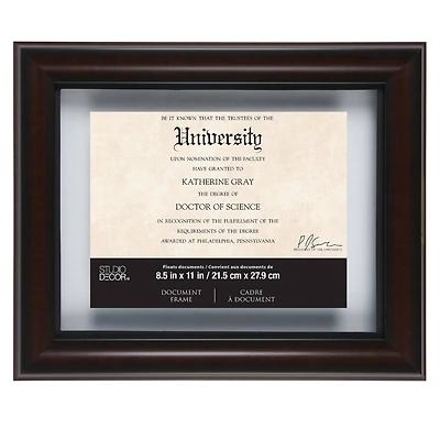 11" x 14" Mahogany & Black Document Float Frame by Studio Décor®