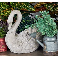 18" Gray Swan Polystone Garden Sculpture