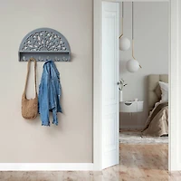 Habitat Round Decorative Gray Carved Wall Hanging