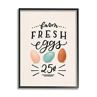 Stupell Industries Farm Fresh Eggs Sign Framed Giclee Art