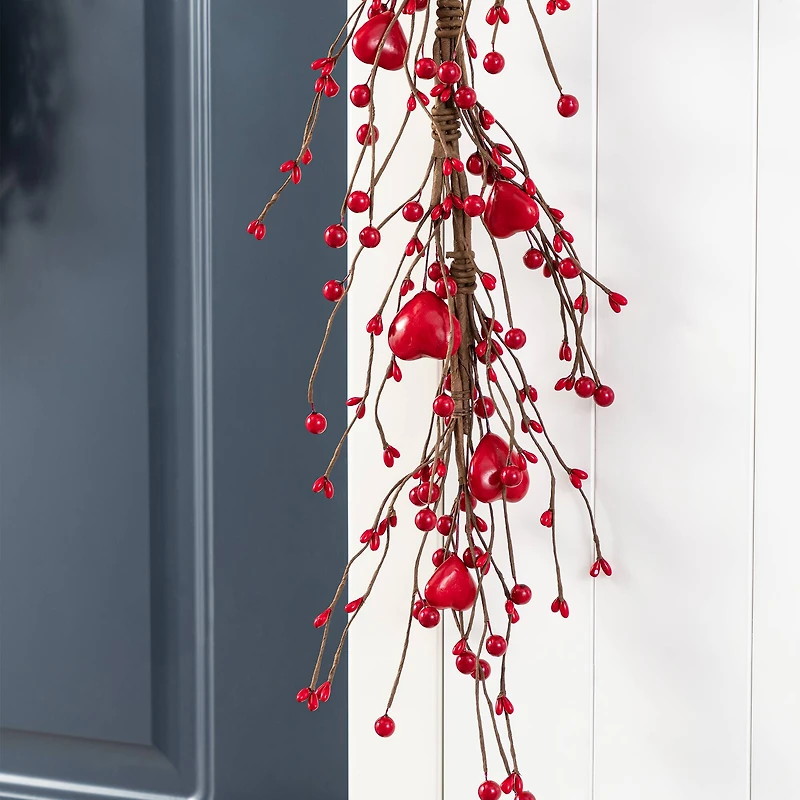 Glitzhome® 6ft Valentine's Red Berry Garland
