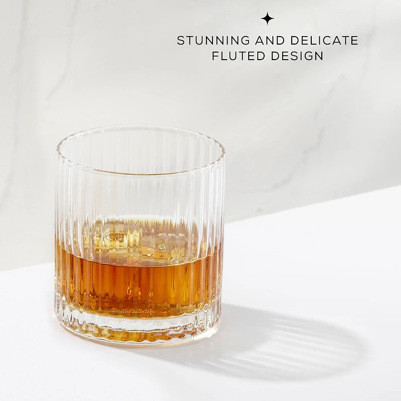 JoyJolt® 10oz. Elle Fluted Double Old Fashion Whiskey Glasses, 2ct.