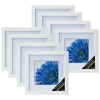 8 Pack: White Square Gallery Wall Frame with Double Mat by Studio Décor®