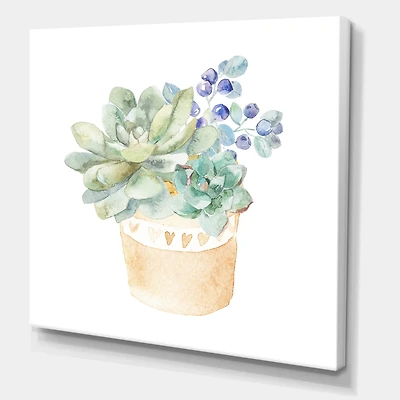 Designart - Succulent Flower In Terracotta Pot II