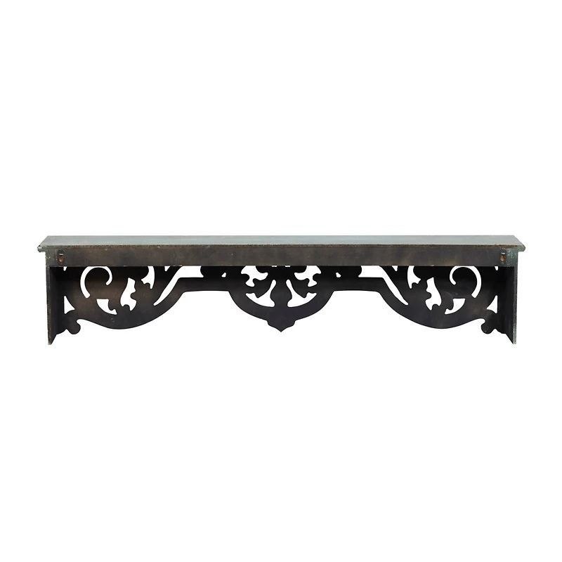 White Wood Farmhouse Wall Shelf, 10" x 48" x 8"